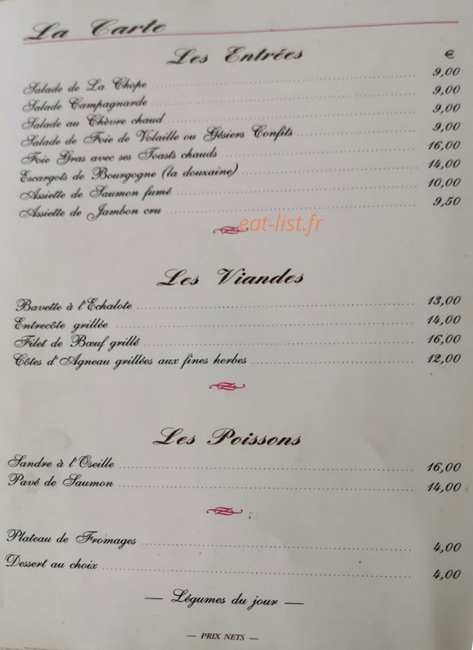 Sarl la chope — carte page 1