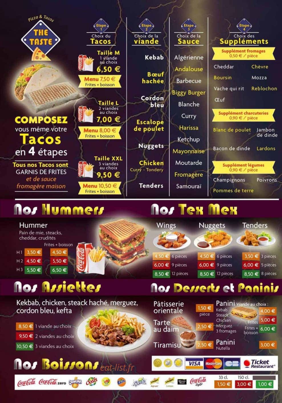 The Taste — carte page 4
