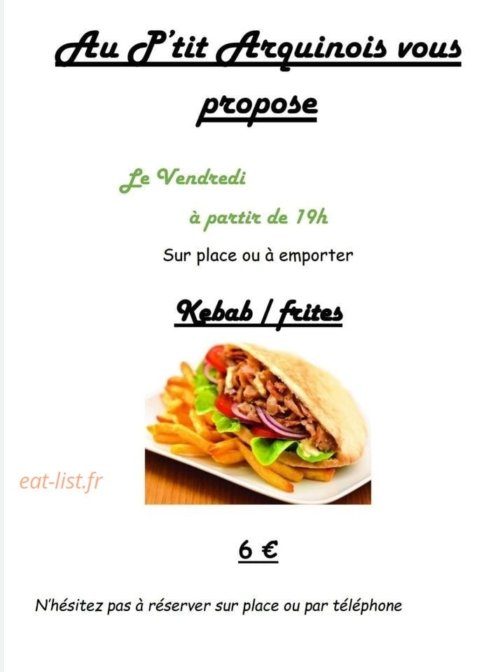 Au P'tit Arquinois — carte page 2
