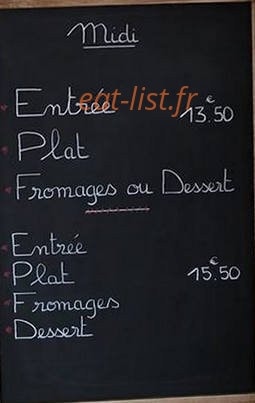 Restaurant du chasseur — carte page 1