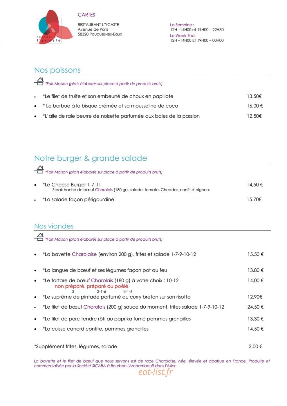L’Ycaste — carte page 2