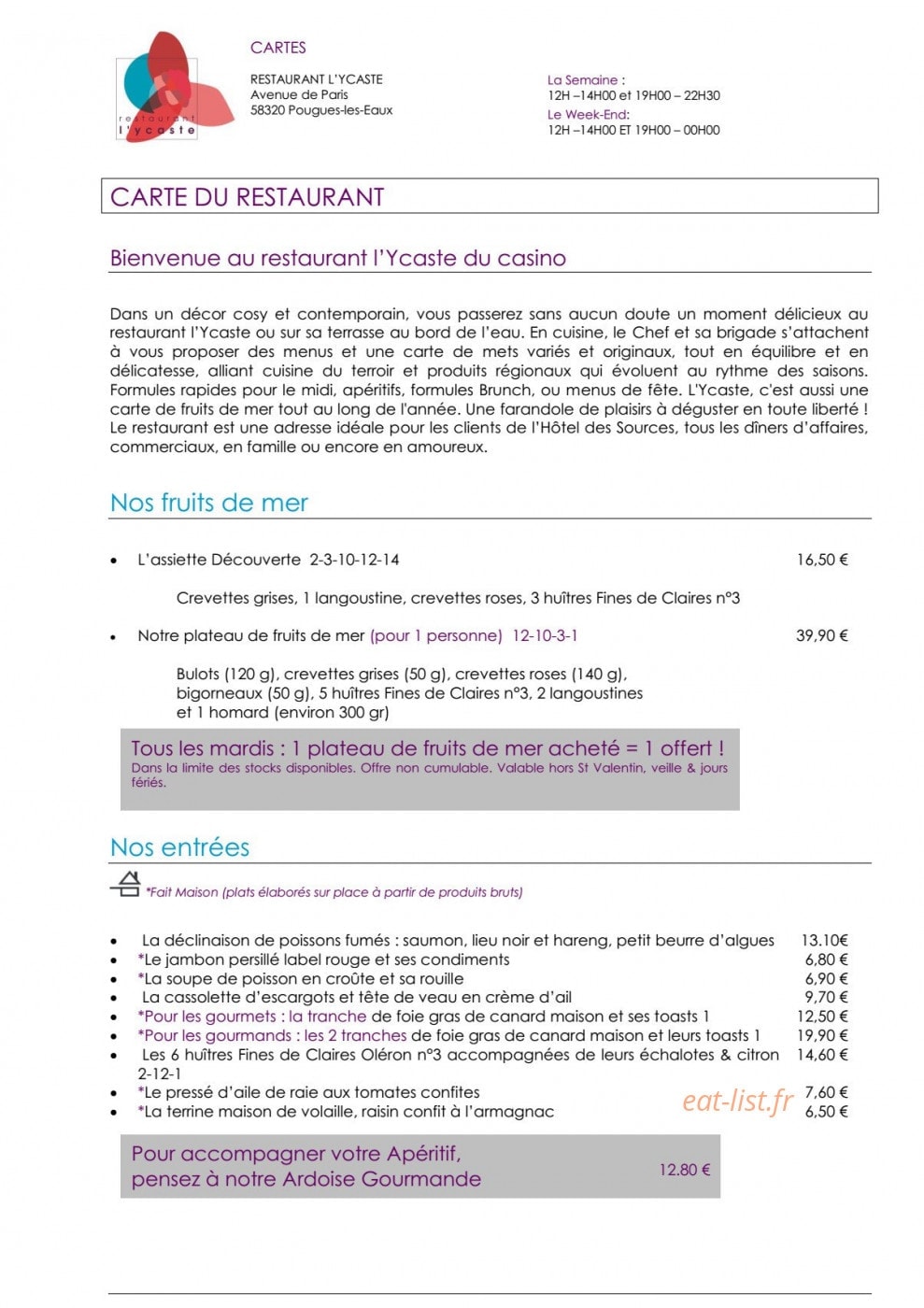 L’Ycaste — carte page 1