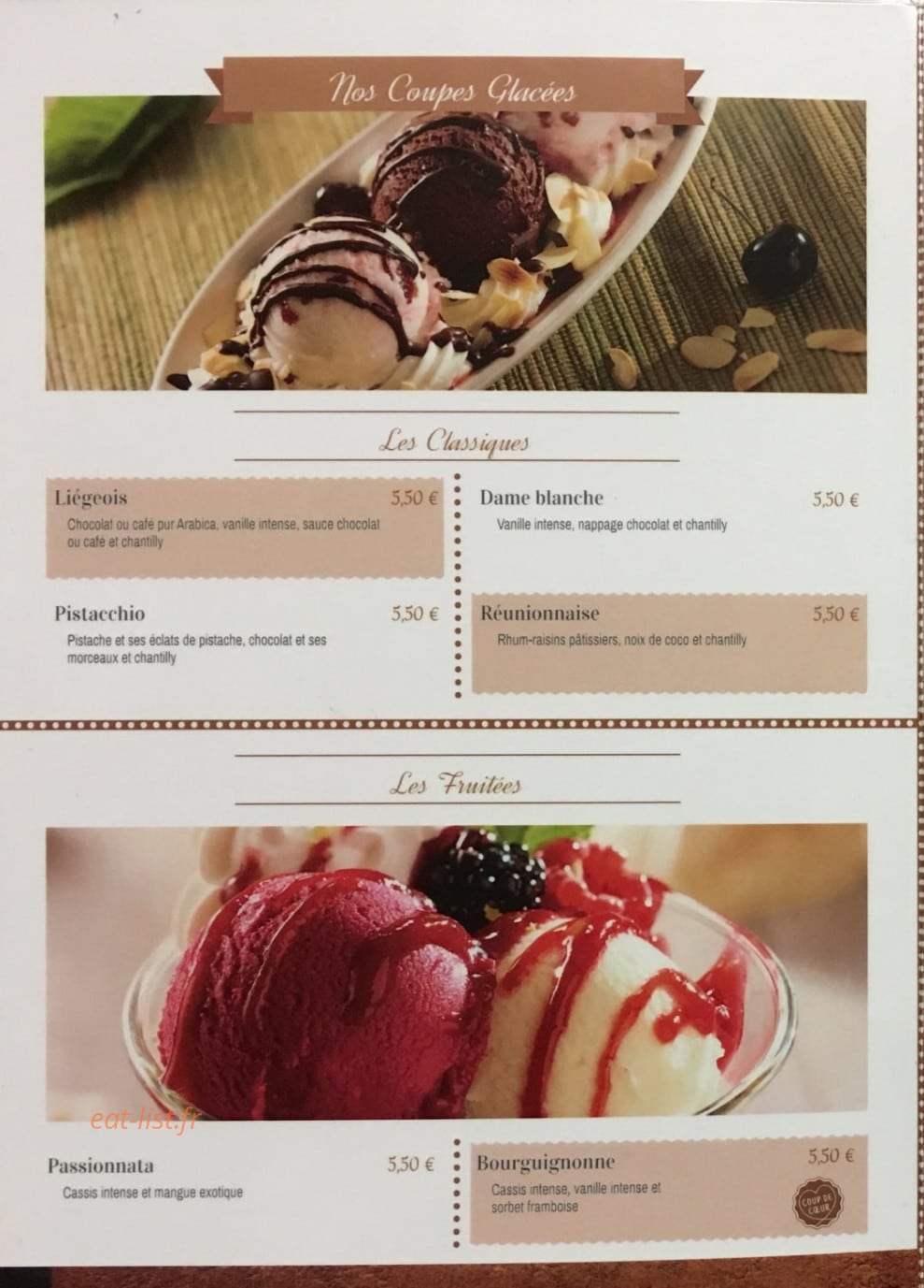 Brasserie des Bains — carte page 6