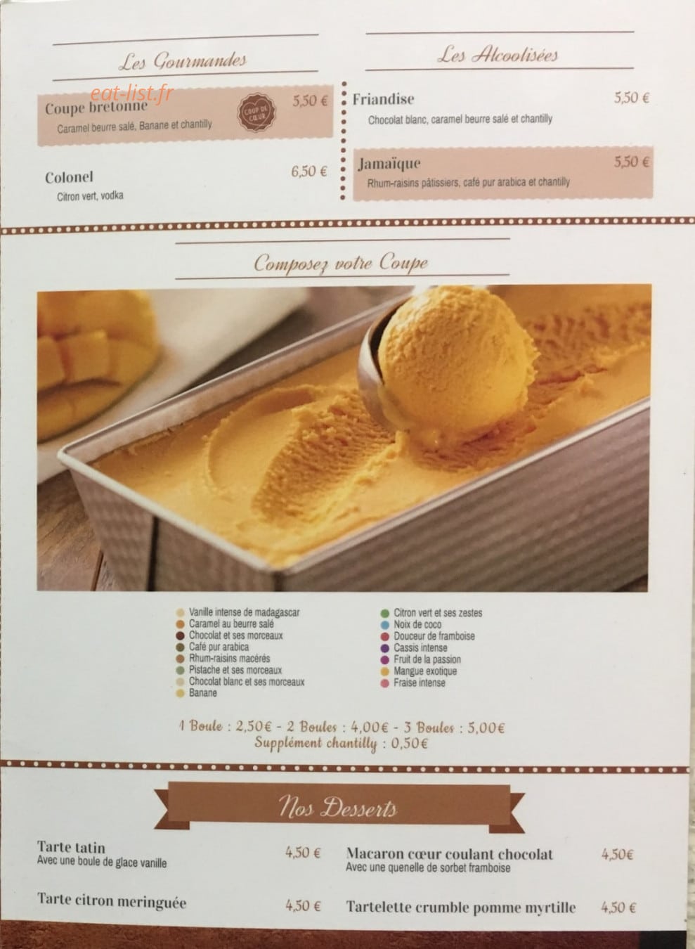 Brasserie des Bains — carte page 7