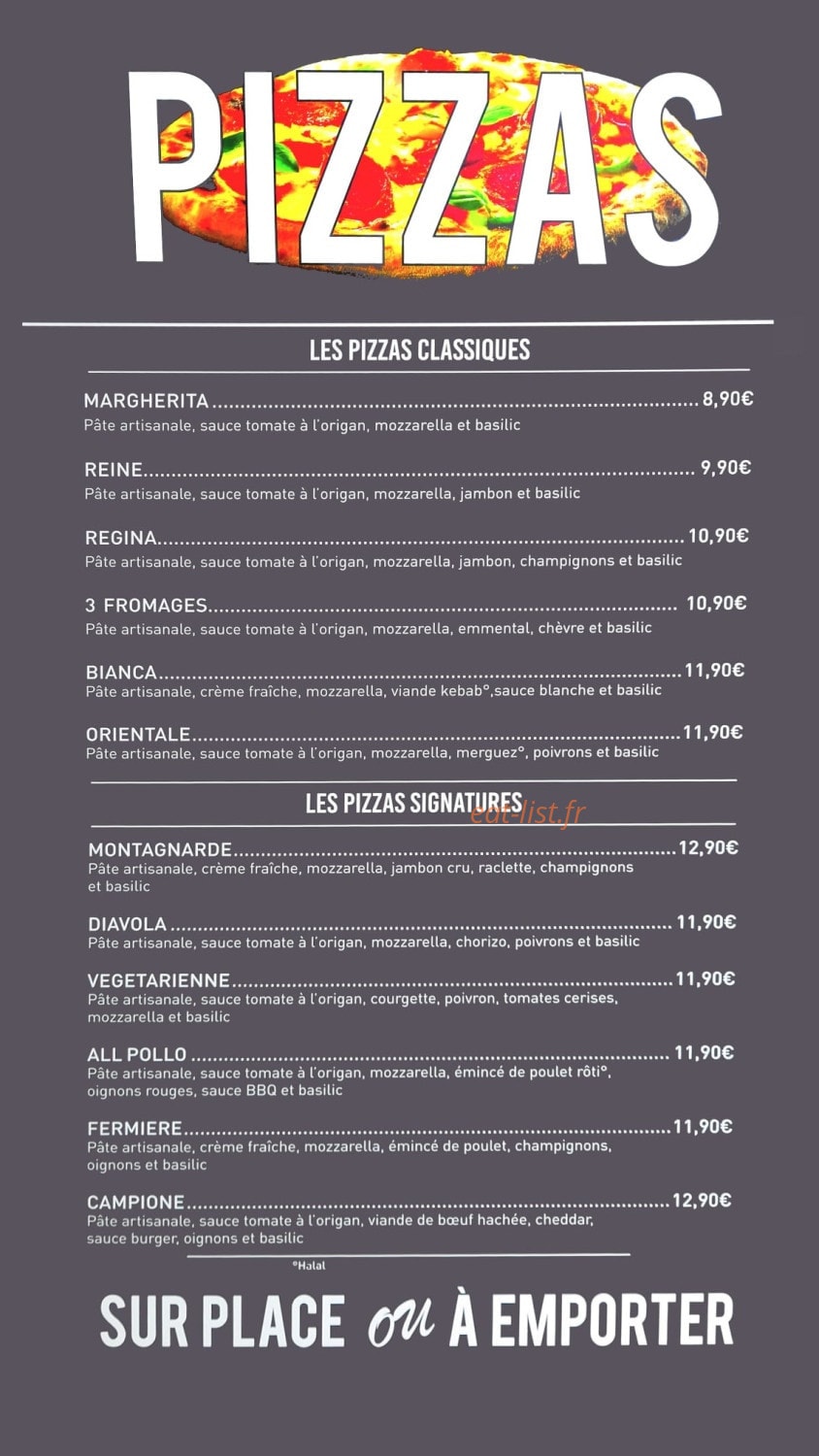 Bistro l'Olympia — carte page 1
