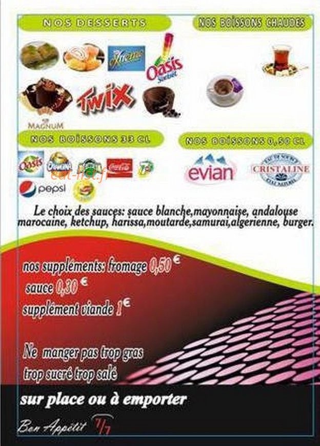Efes kebab — carte page 4
