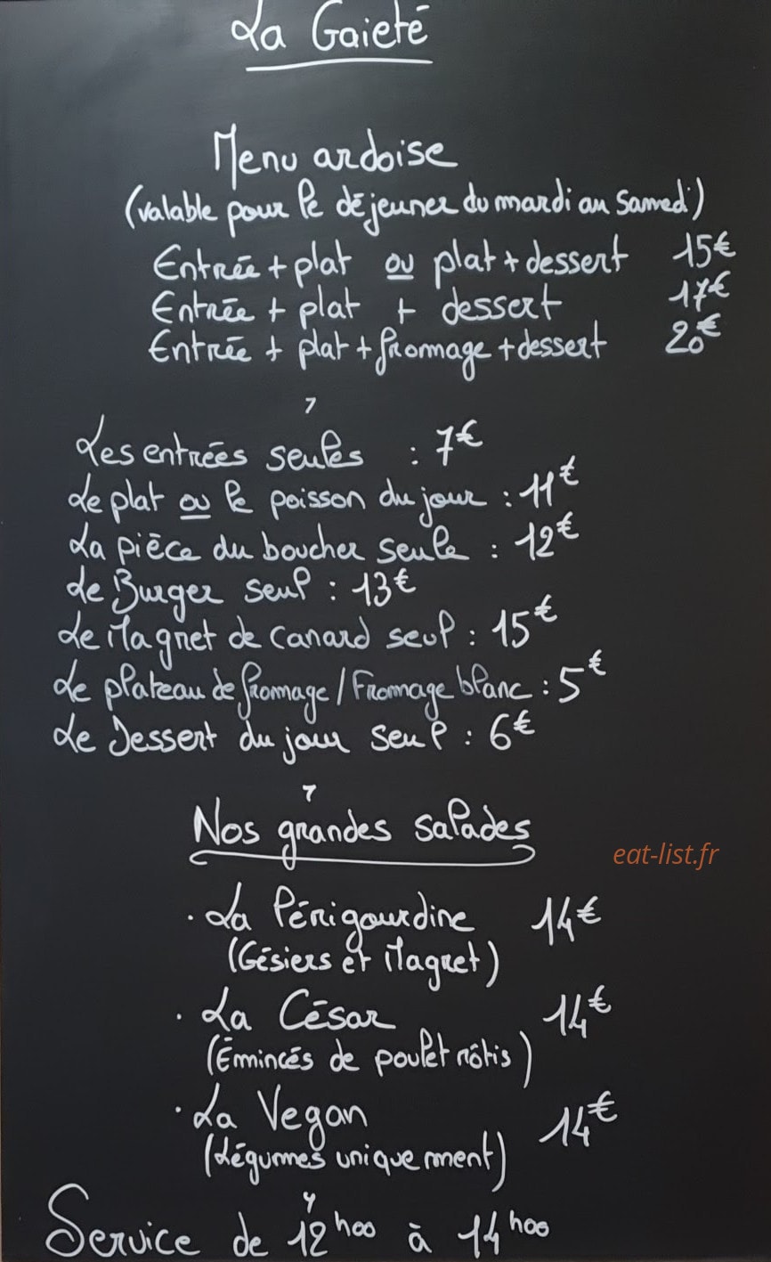 La Gaieté — carte page 1
