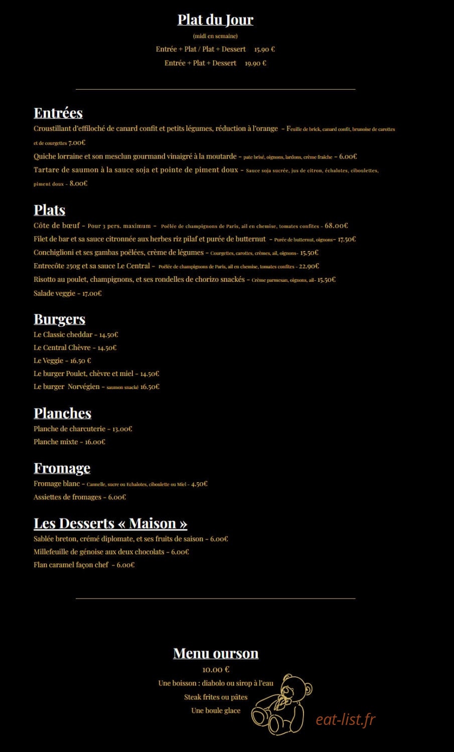 Le Central — carte page 1