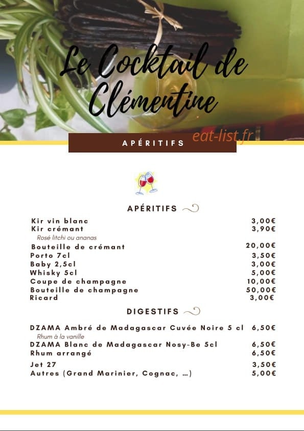 Le Cocktail de Clémentine — carte page 7