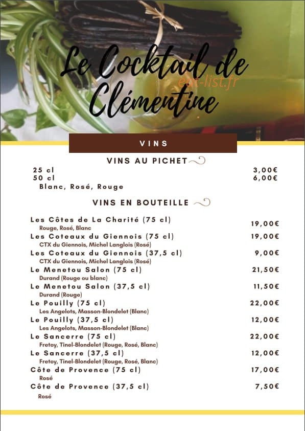 Le Cocktail de Clémentine — carte page 6
