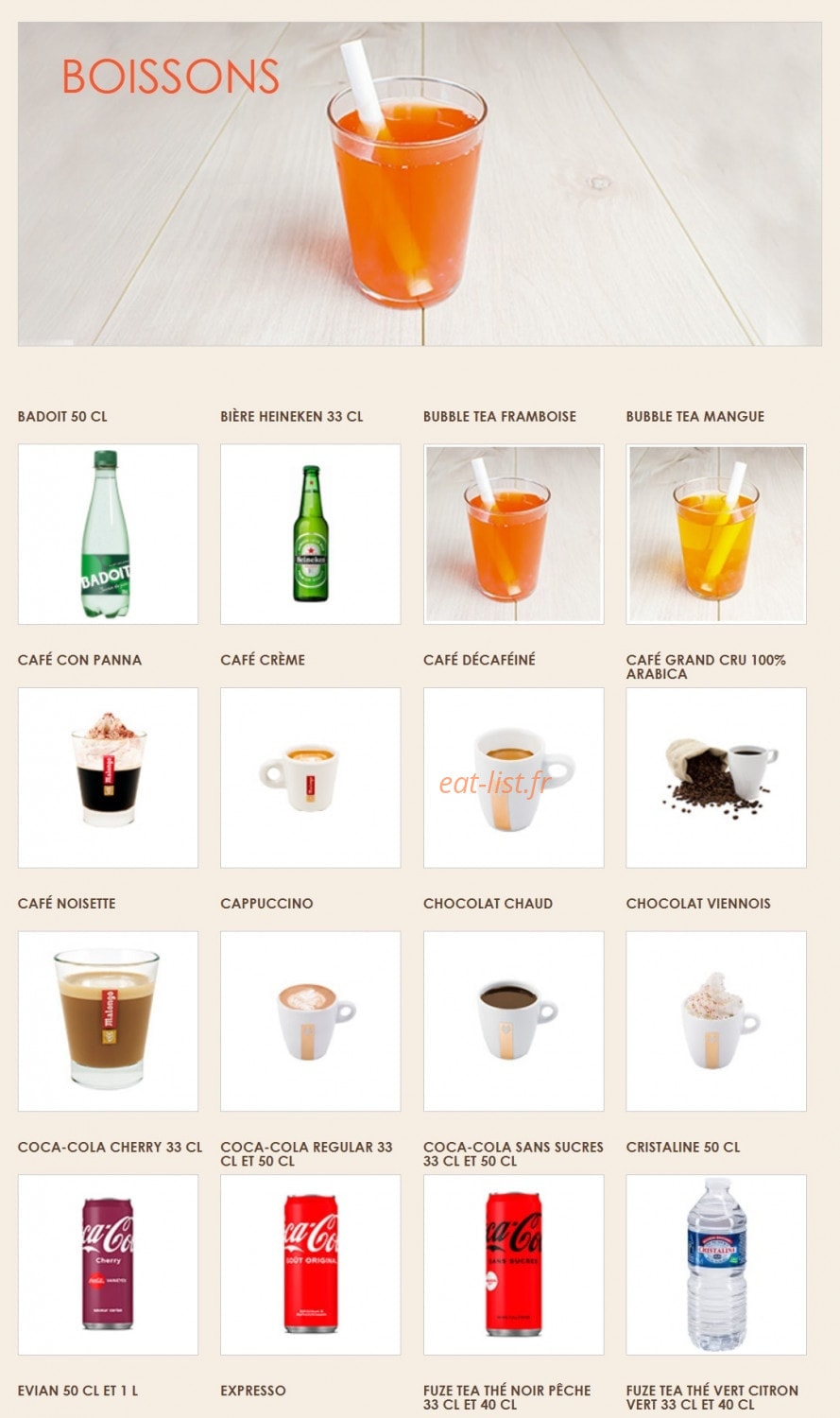 La Croissanterie — carte page 8