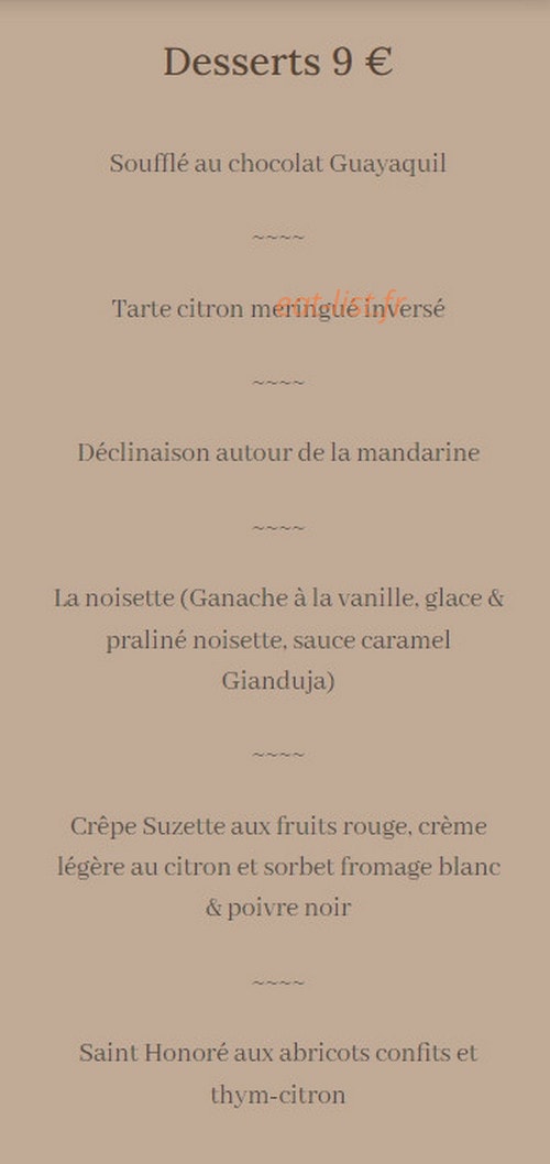 L'Hostellerie de la Poste — carte page 4