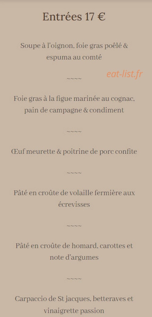 L'Hostellerie de la Poste — carte page 1