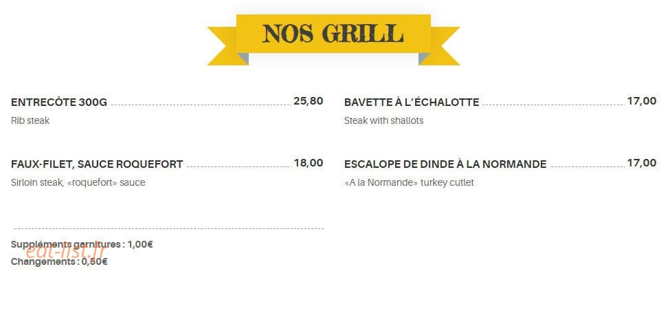 La Taverne — carte page 4