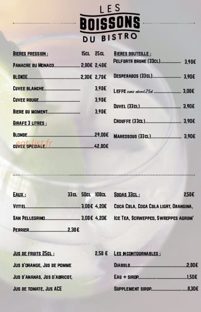 Le Bistro — carte page 7