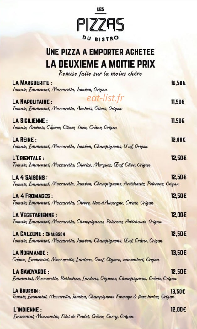 Le Bistro — carte page 4