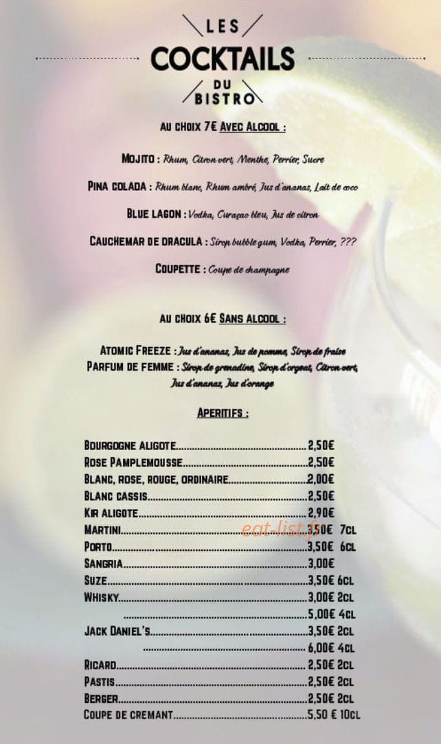 Le Bistro — carte page 6