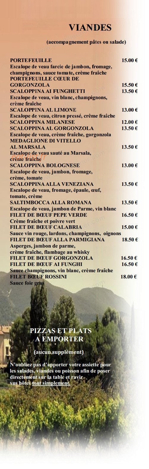 Pizzeria Calabria — carte page 5