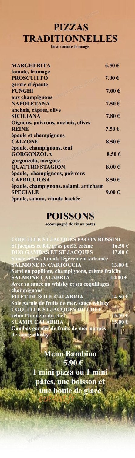 Pizzeria Calabria — carte page 3