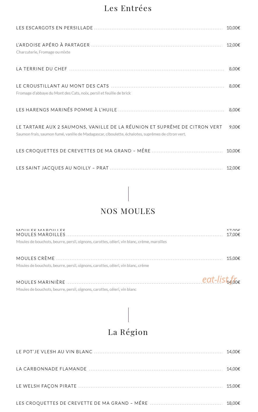 À Taaable — carte page 1