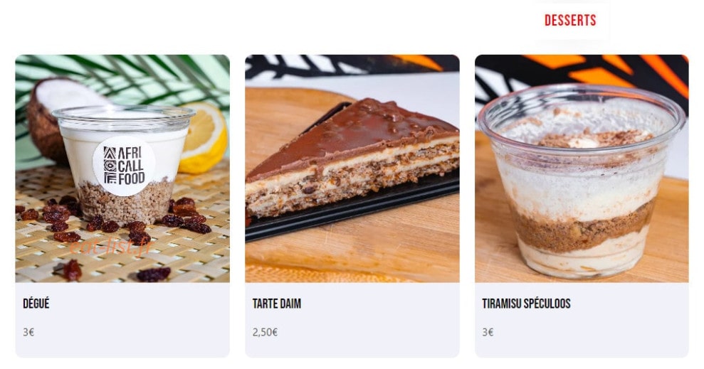 Afri Call Food — carte page 5