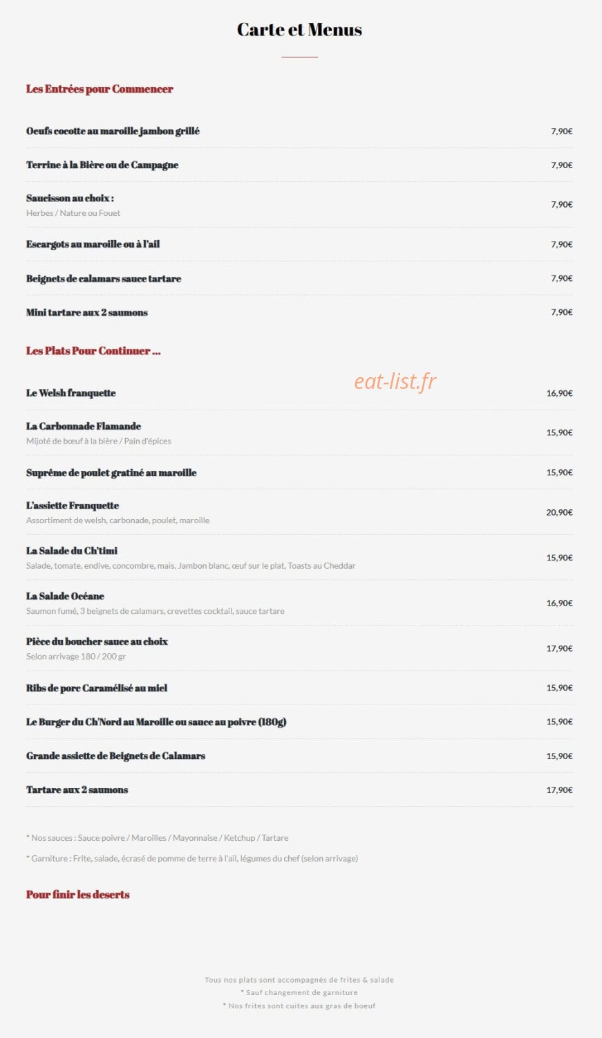 AL'Fameuse Franquette — carte page 1