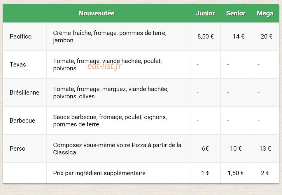 Allo-Pizza — carte page 4