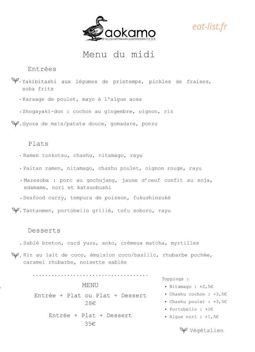 Aokamo — carte page 1