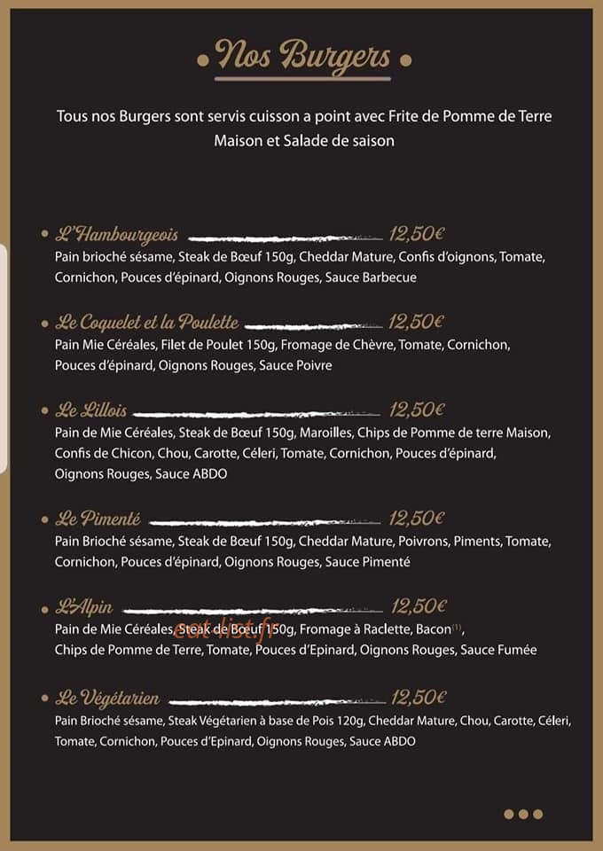 Au Burger d'Or — carte page 1