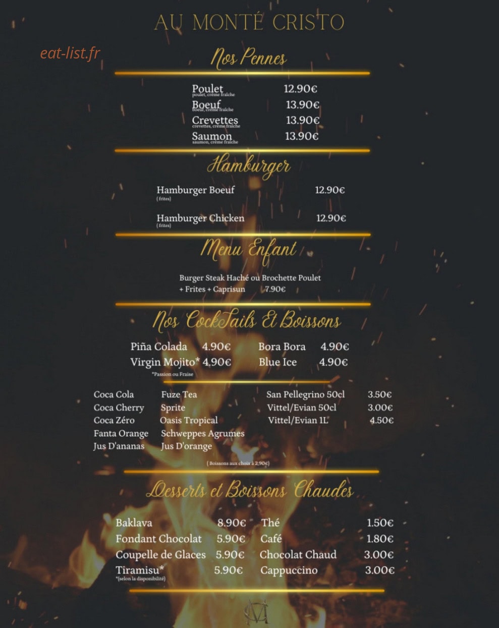 Au Monté Cristo — carte page 2