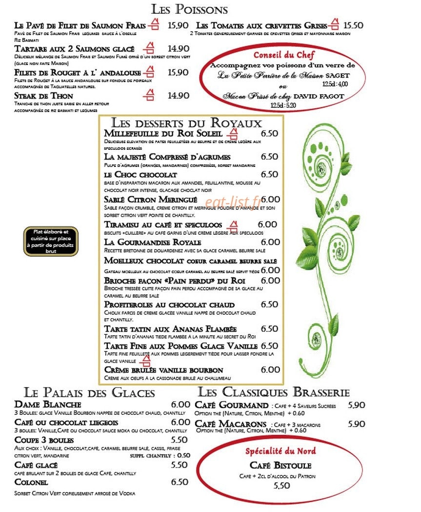 Au Roi Soleil — carte page 2
