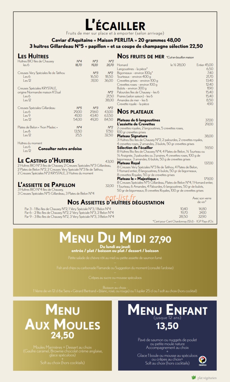 Aux Moules — carte page 3