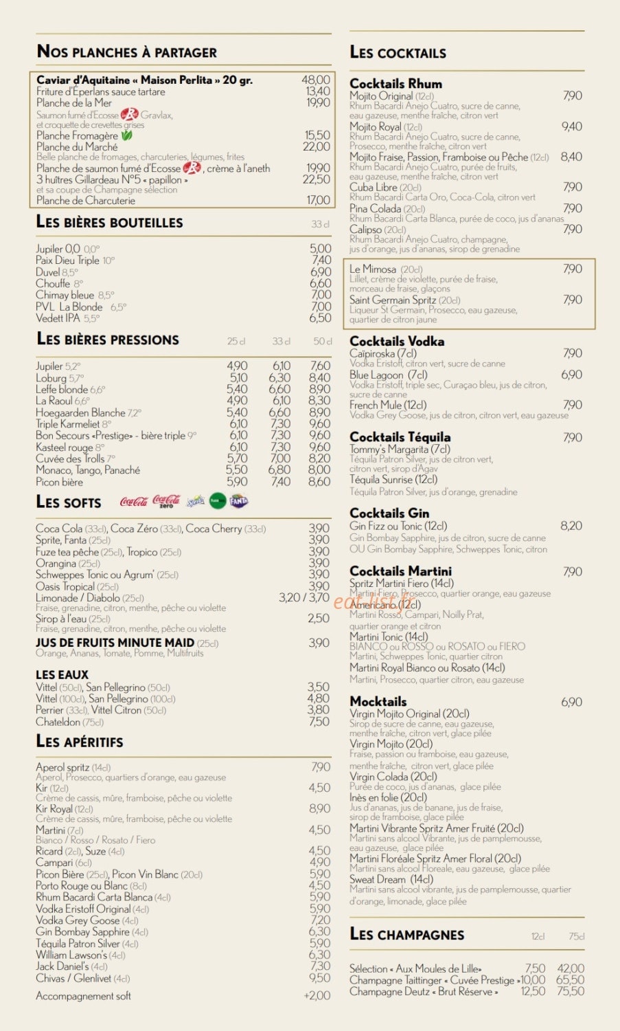 Aux Moules — carte page 5