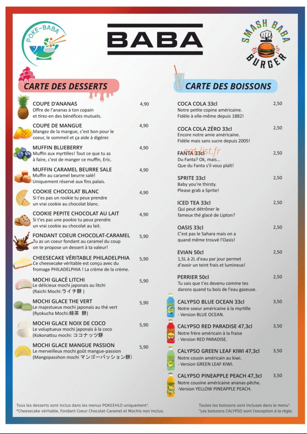 Baba Burger & Poké — carte page 3