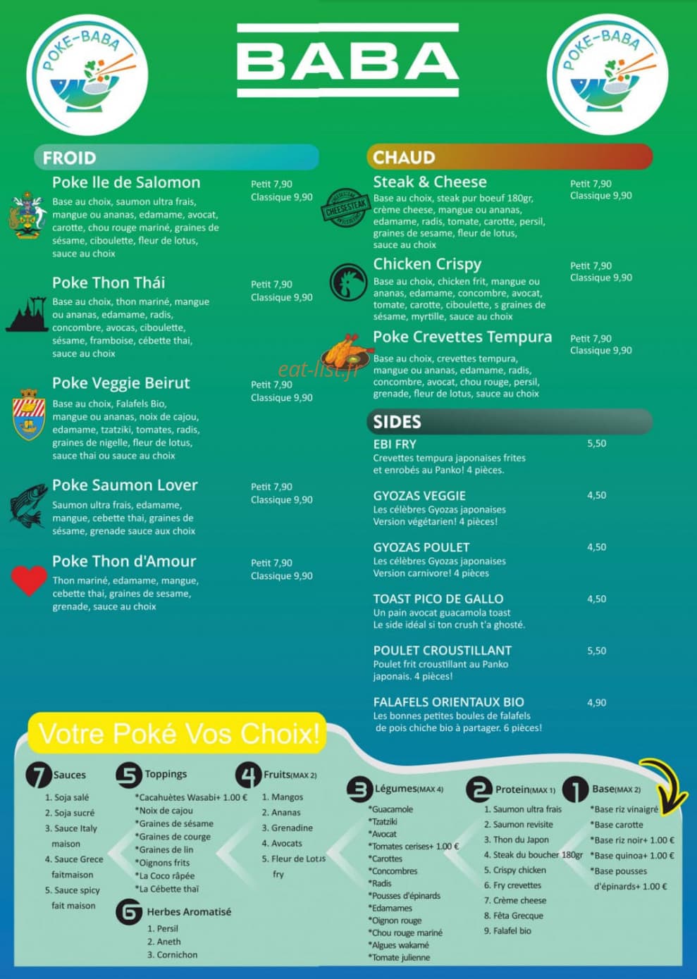 Baba Burger & Poké — carte page 2