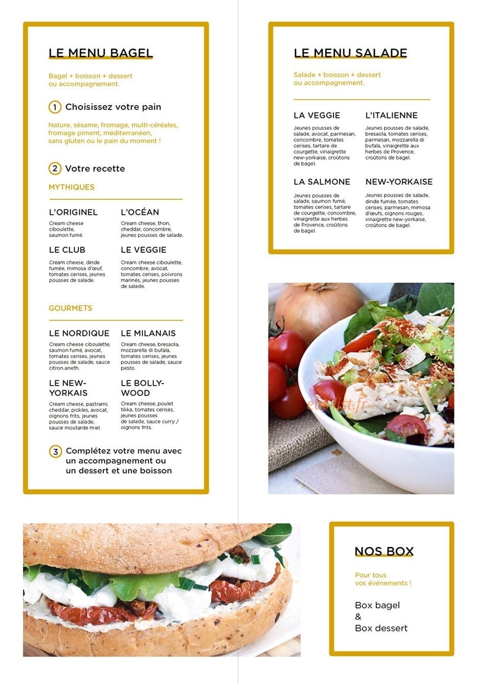 Bagel corner — carte page 1