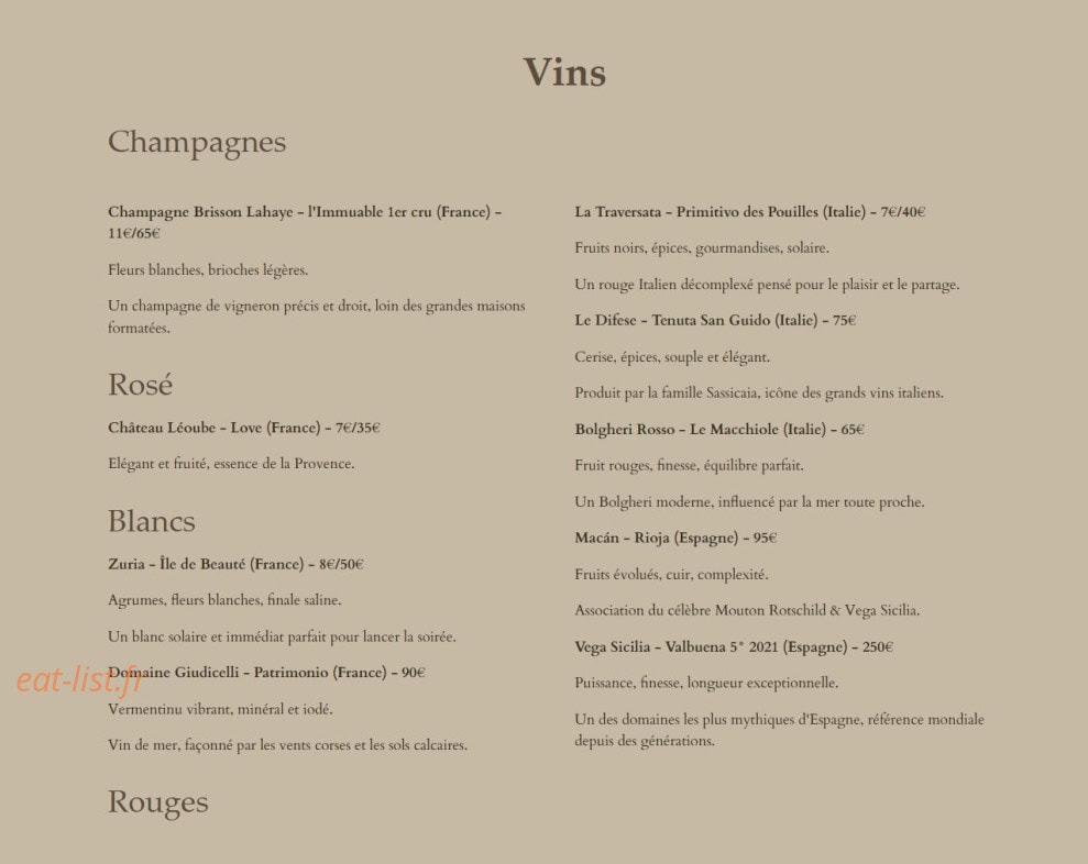 Bar Costa — carte page 4