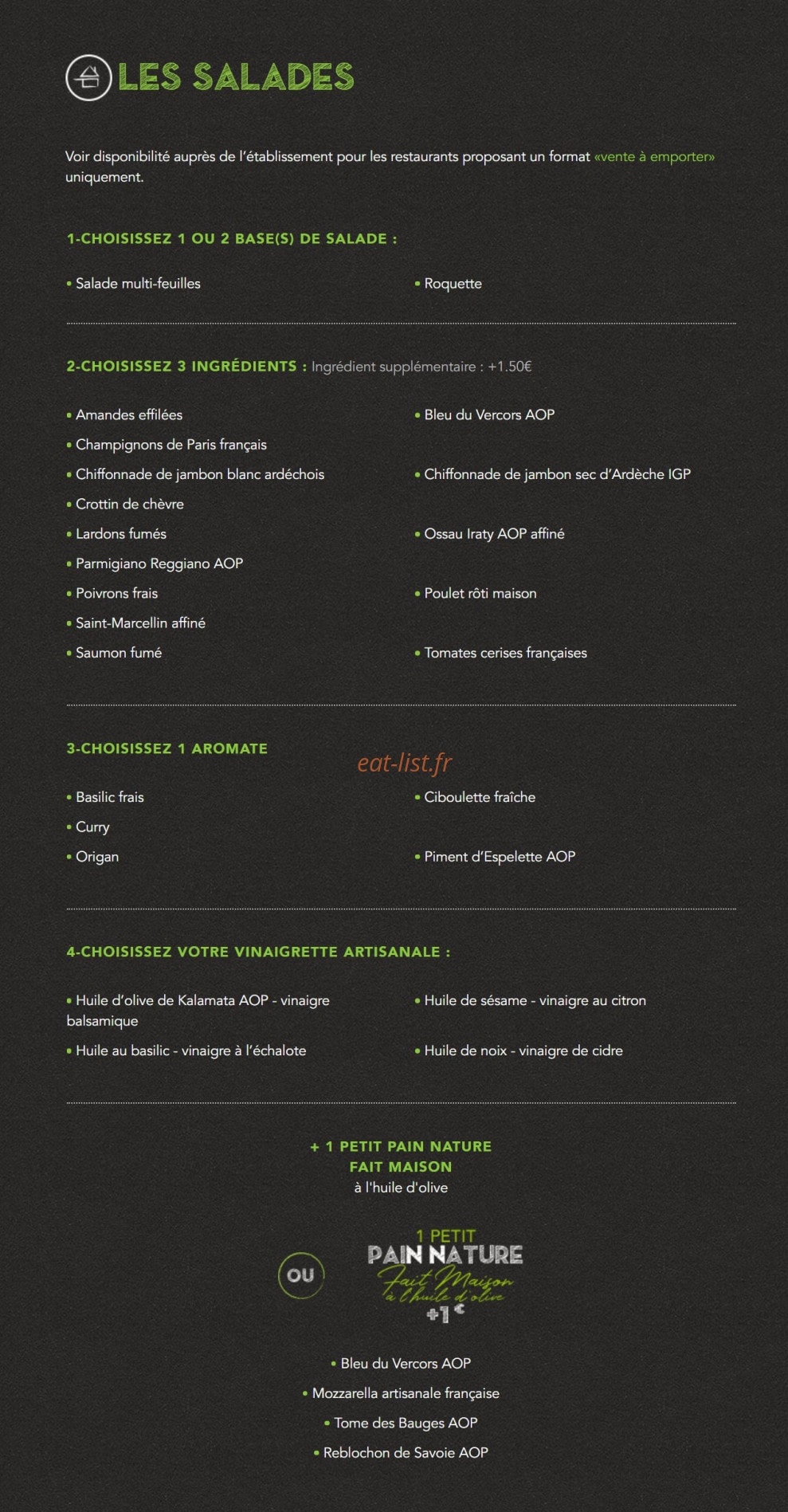 Basilic & Co — carte page 1