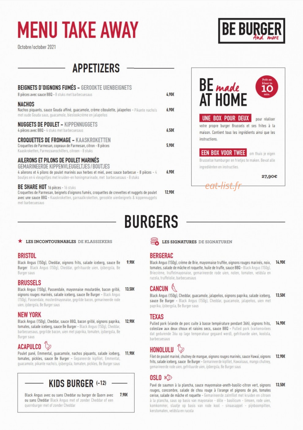 Be Burger — carte page 7