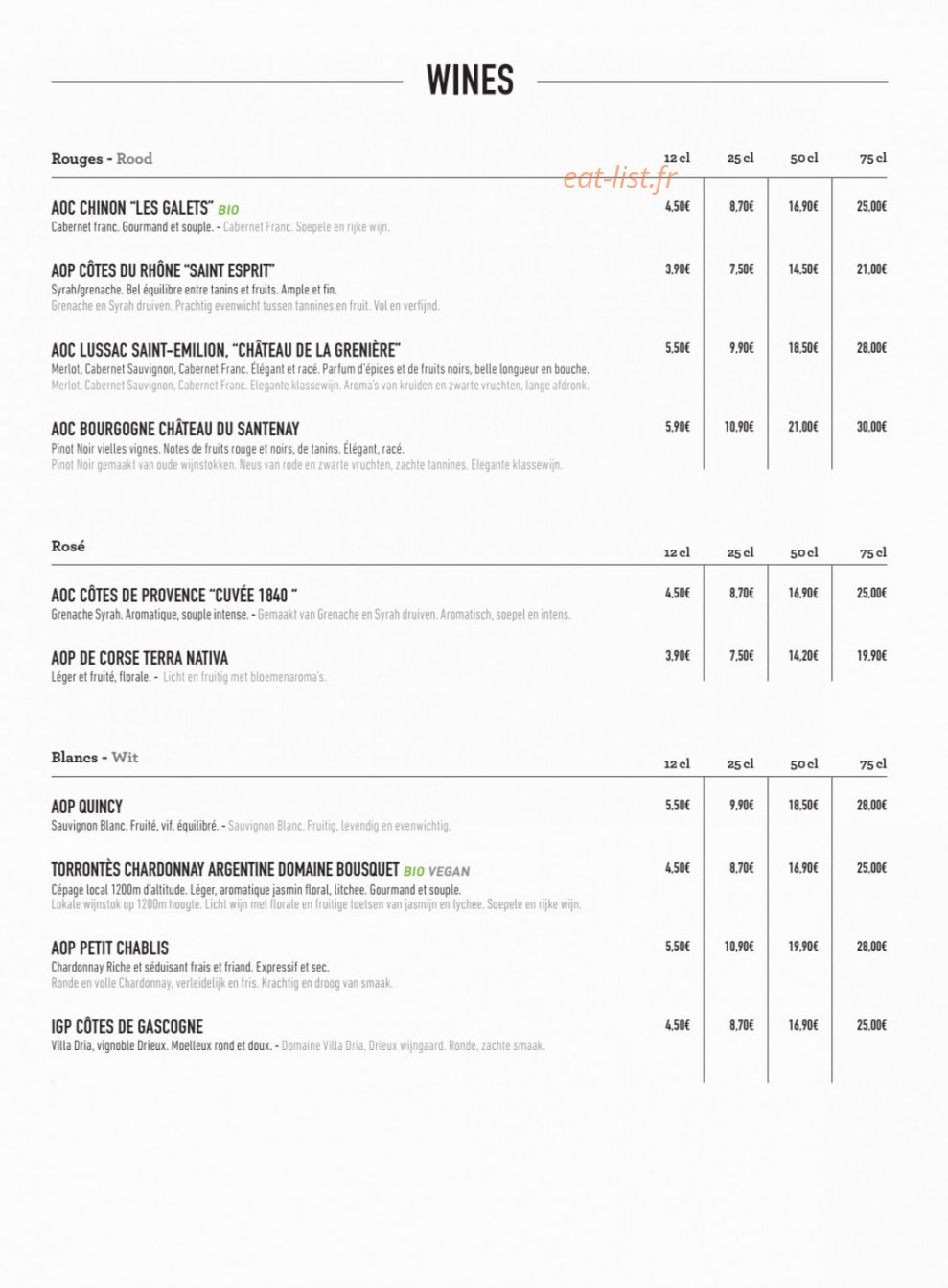 Be Burger — carte page 5