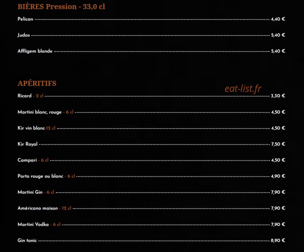 Beef — carte page 8