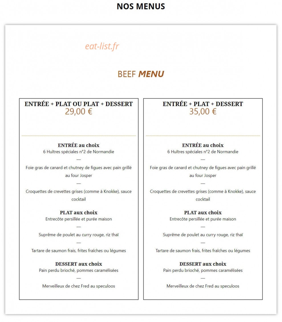 Beef — carte page 7