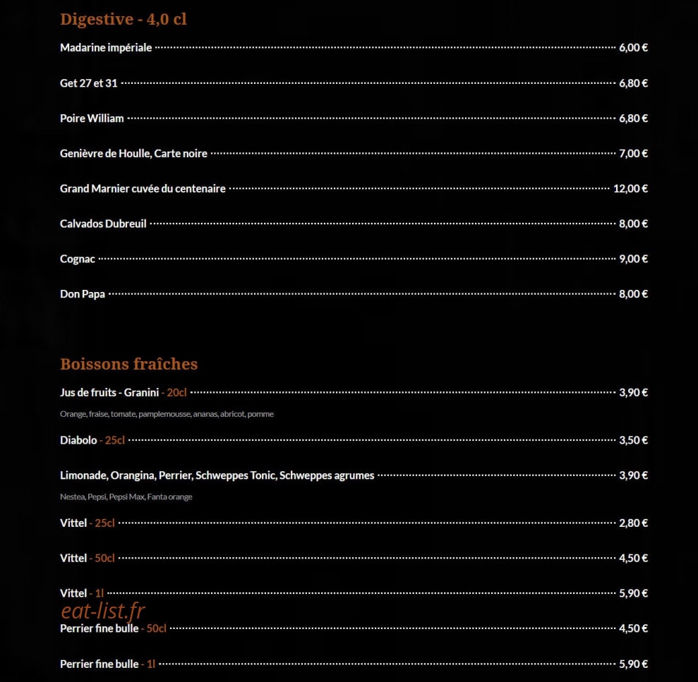 Beef — carte page 13