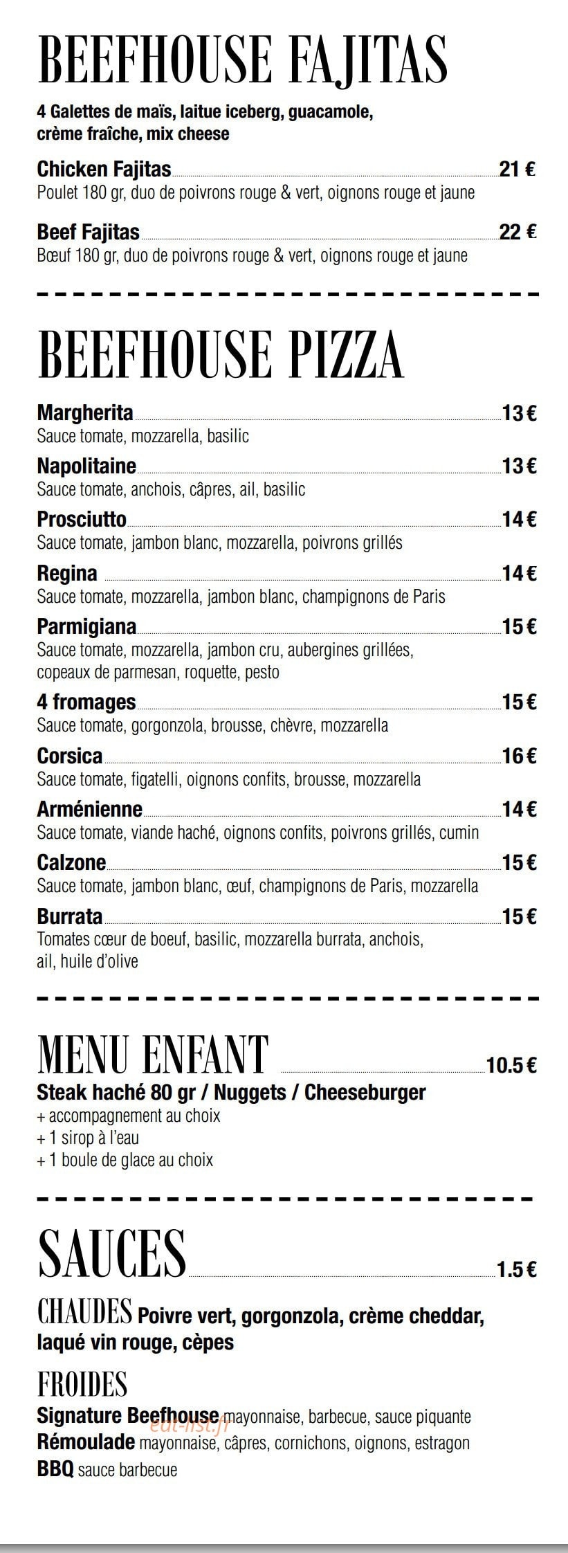 BeefHouse — carte page 6