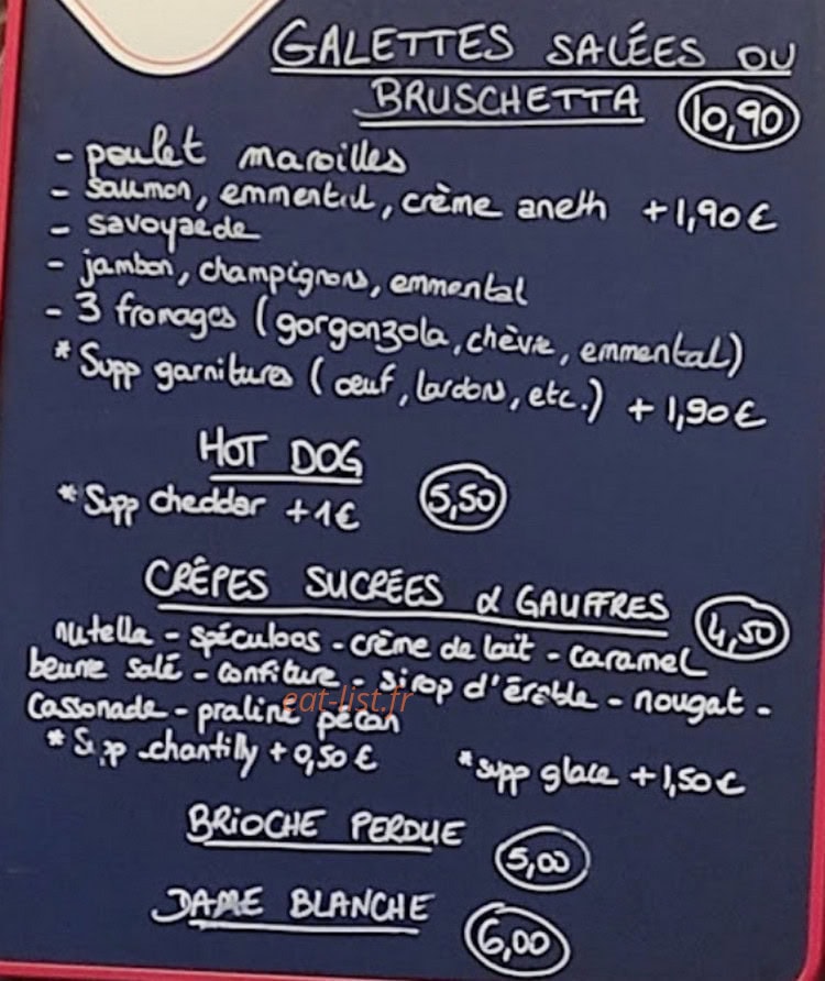 Bibi's café — carte page 1