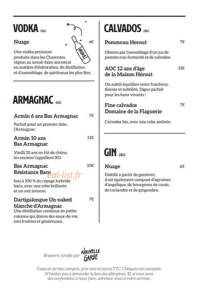 Brasserie Campion — carte page 18