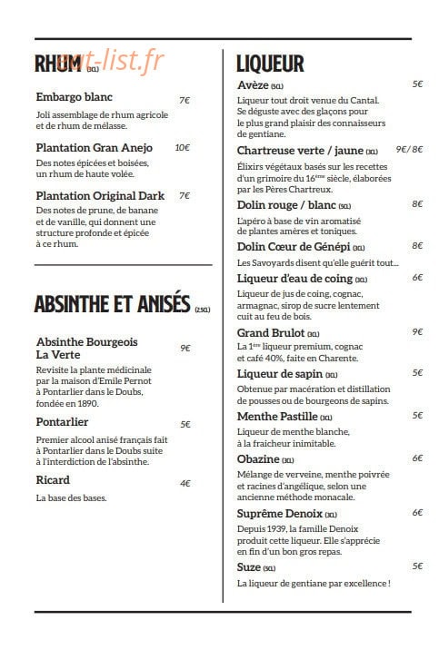 Brasserie Campion — carte page 17