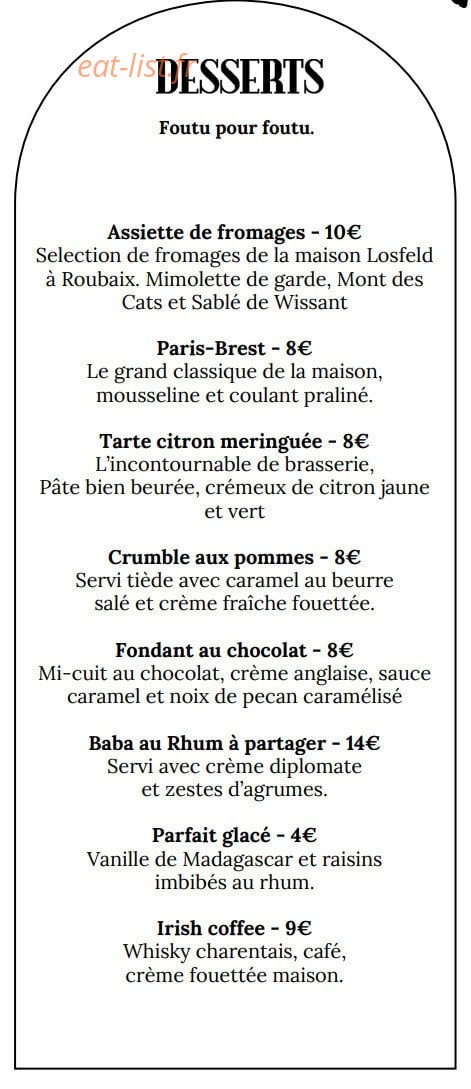 Brasserie Campion — carte page 7