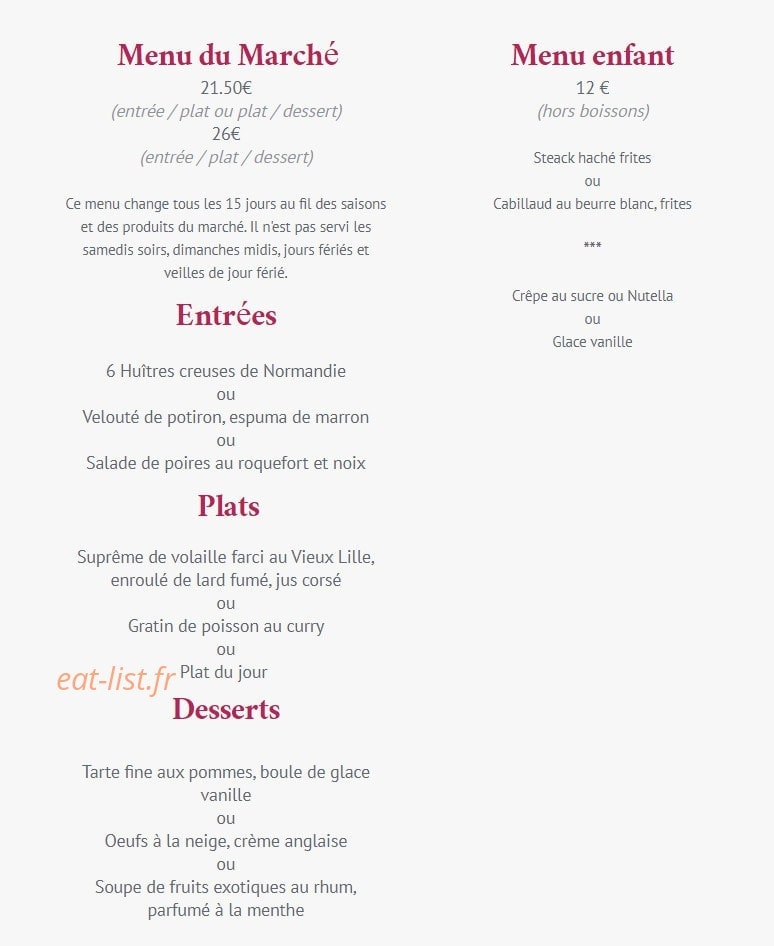 Brasserie de La Paix — carte page 4