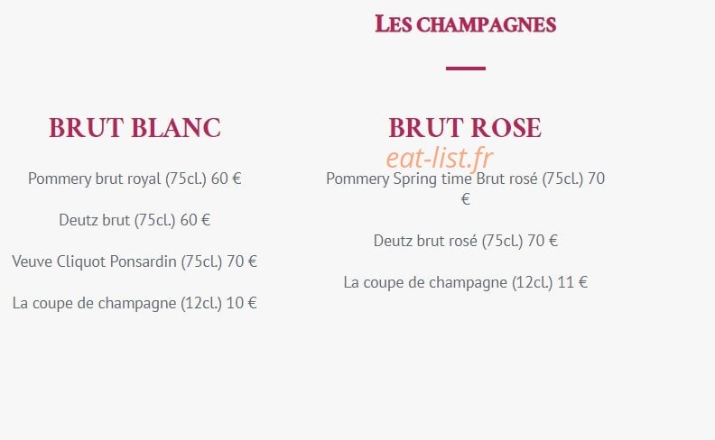 Brasserie de La Paix — carte page 9